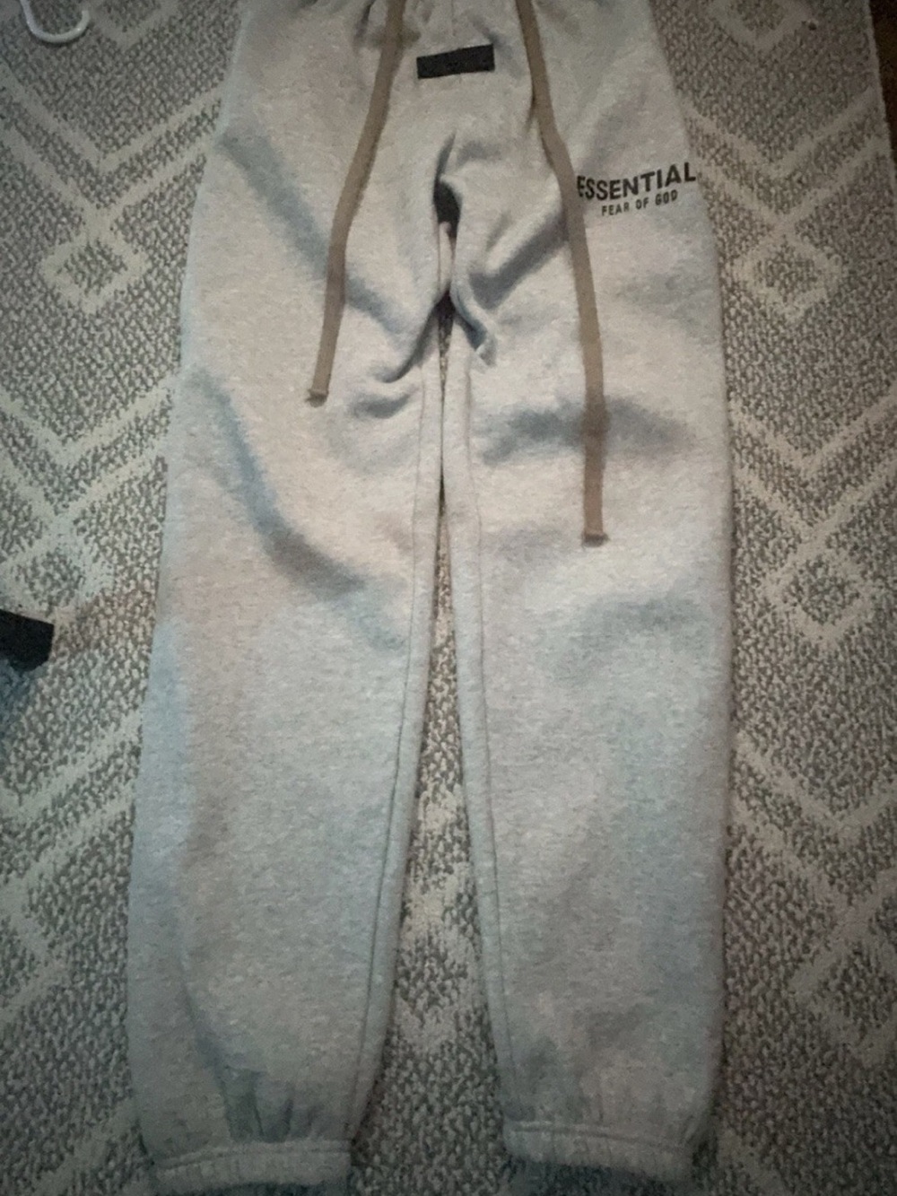 ESSENTIALS Grey Sweat Joggers with Drawstring